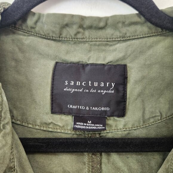 Sanctuary Olive Green Snap Front Lightweight Utility Jacket Gorpcore Women's M - Picture 7 of 8